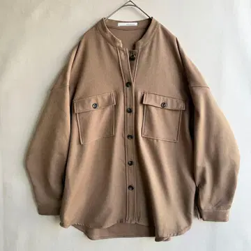 엘렌 카레듀에 여성용 밴드 카라 셔츠 자켓 오버 사이즈