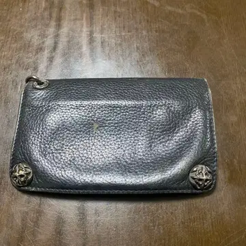 A&G 블랙 가죽 이단 접이식 지갑