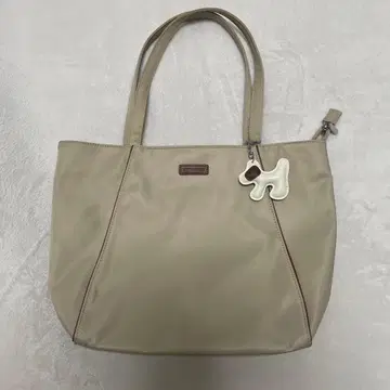LEFF DESIGN 베이지 토트백 강아지 참 포함 A4 수납 가능