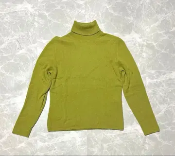 RAMUZ 캐시미어 100% 터틀넥 니트 M 그린 와카쿠사색