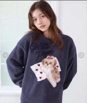 택 포함 새상품 시추 패턴 자카드 원피스 NVY F 룸웨어