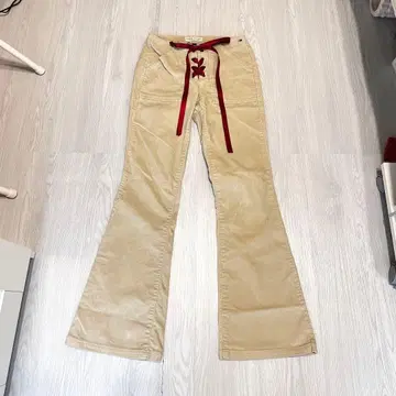 tommy jeans 베이지 플레어 팬츠 사이즈 0