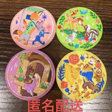 디즈니 자수 캔뱃지 2 주토피아 밤비 라푼젤 미녀와 야수