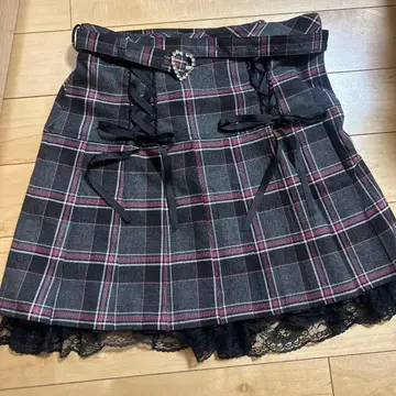 Secret Honey 레이스업 요크 플리츠 스커트