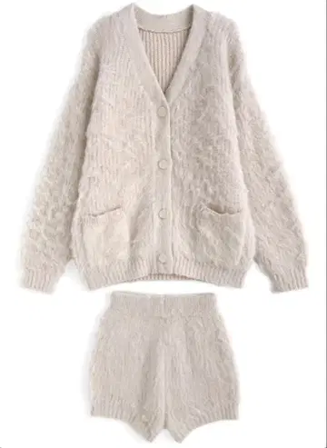 가디건 x 숏팬츠 니트 셋업[dr833]