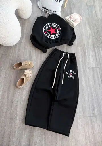 블랙 맨투맨 셋업