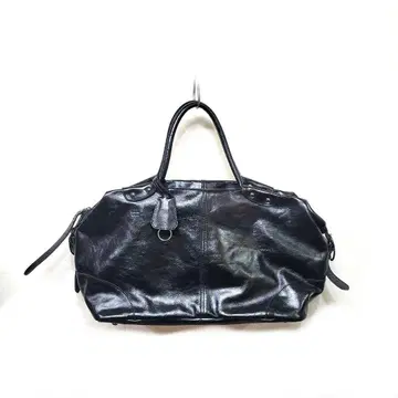 nano universe BARK TANNAGE 가죽 보스턴 백 블랙