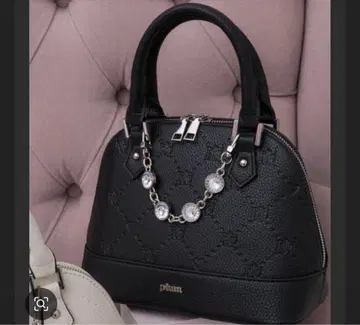 pium 비쥬 모노그램 미니백 블랙