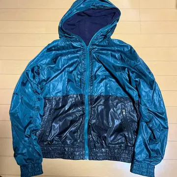 후드 부착 그린 점퍼 리버서블 남성용