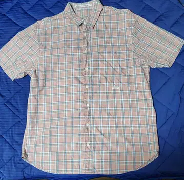 마드모아젤 논논 반팔 체크 셔츠