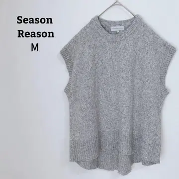 시즌리즈 시즌 니트 베스트 뒷 슬릿 울 혼방 레이어드 루즈핏 M