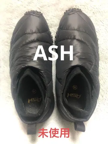 미사용 ASH 슬립온 충전솜 퀼팅 블랙 신발 23.5