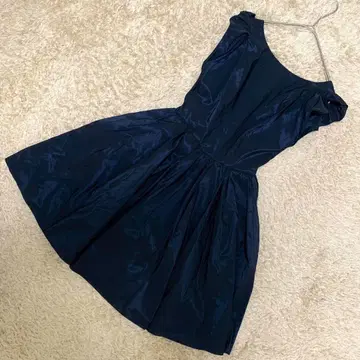 [고품질] FRAY I.D 플레어 원피스 네이비 쉬폰 일본제 사이즈 0