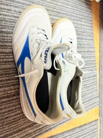 미즈노 모렐리아 화이트/블루 신발