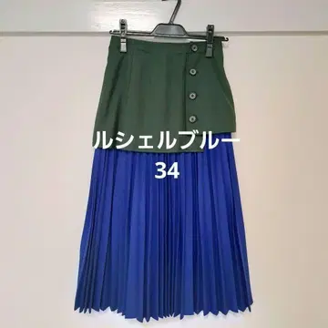 새상품급 르쉘블루 34 버튼 플리츠 스커트 S