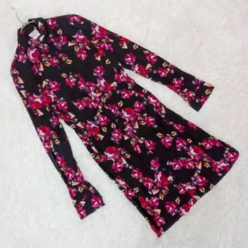 [ 드리스반노튼 ] (36) 꽃무늬 프린트 셔츠 원피스 프론트 오픈 긴팔