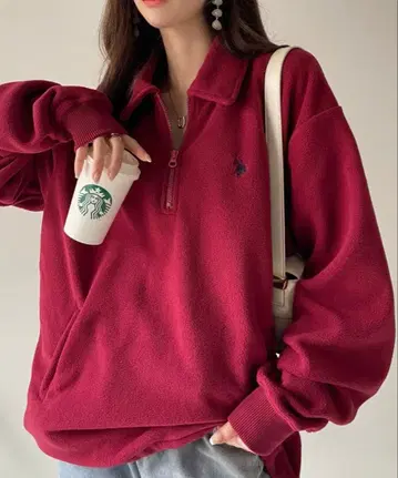 U.S. POLO ASSN. 버건디 피케 셔츠 M