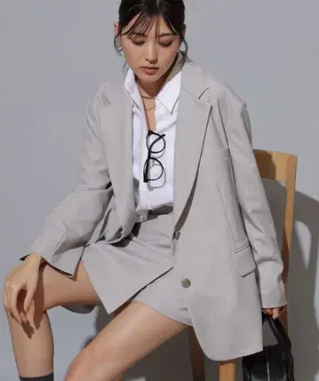 택 포함 새상품 Mystrada 오버 사이즈 자켓 그레이