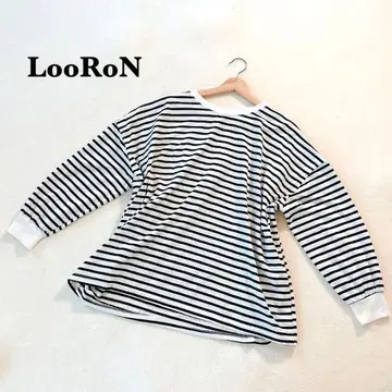 오롤룬 LooRoN 보더 빅 실루엣 T셔츠 FREE 긴팔 면 혼방