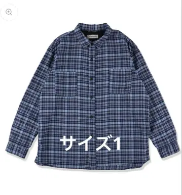 echeveria 플란넬 셔츠 1 네이비 체크 무늬 플란넬 셔츠