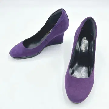HILLS AVENUE 스웨이드 펌프스 웨지솔 퍼플 22.5