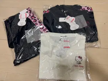 헬로키티 룸웨어 3세트 시마무라 해피백 레오파드 무늬 핑크
