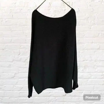 50188 드레스킵 돌먼 니트 블랙 보트넥 루즈핏 체형 커버