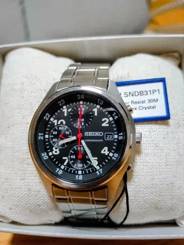 SEIKO 크로노그래프 남성용 손목시계 해외 모델 SNDB31P1