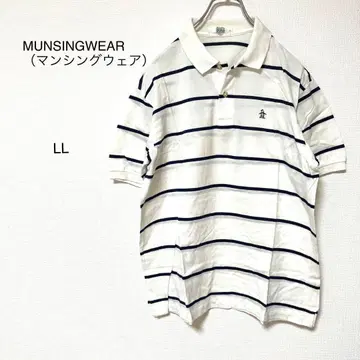 [ 먼싱웨어 ] 스테디셀러 펭귄 자수 네이비 보더 골프 루즈한 사이즈