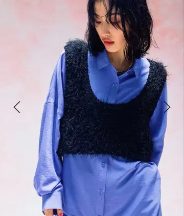 3.5 게이지 팬시 얀 베스트 블랙