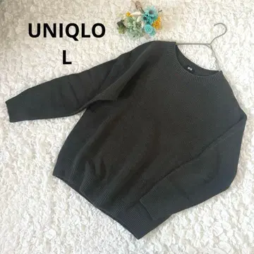 유니클로 3D 크루넥 스웨터 남성용 긴팔 올리브 L