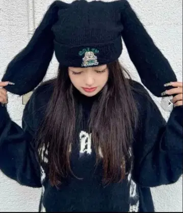 갈피 토끼 귀 니트 모자