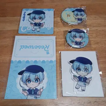 이오리 히오리 쿠킹 ver. 아크릴 스탠드 캔뱃지 5점 블루 록