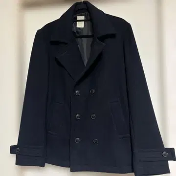 백 넘버 네이비 더블 브레스트 피코트 L 사이즈