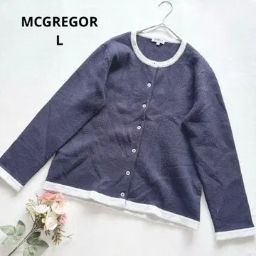맥레거 긴팔 니트 가디건 겉옷 두꺼운 원단 심플 U넥 네이비