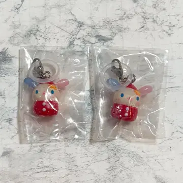 산리오 딸기 메지루시 액세서리 우사하나 2개