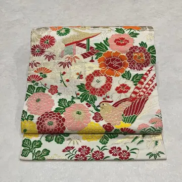 앤티크 다이쇼 로망 순수 실크 나고야 오비 컬러풀