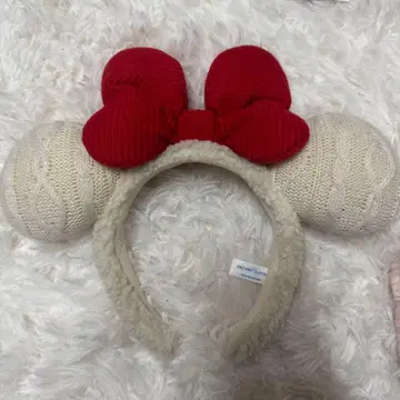 미니 니트 머리띠 빨간색