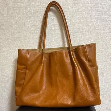 브라운 가죽 토트백