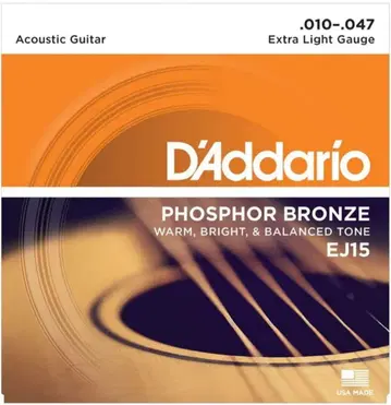 D'Addario EJ15 어쿠스틱 기타 줄 10팩