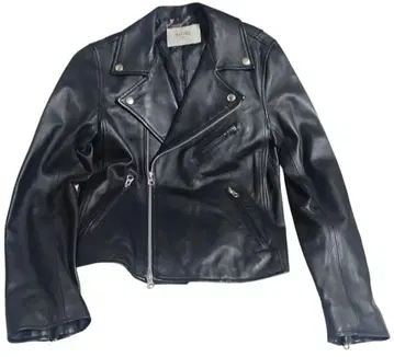 SLOBE IENA 램 가죽 더블 라이더 자켓 38