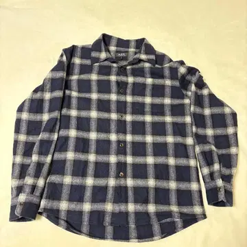 A.P.C. 플란넬 셔츠 사이즈 S 네이비 그레이