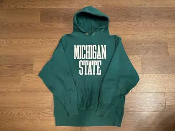 택 없음 리버스 위브 타입 미시건 빅 로고 2XL 상당 그린