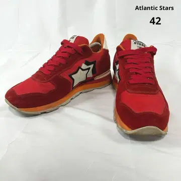 아틀란틱 스타스 스니커즈 레드 스웨이드 42