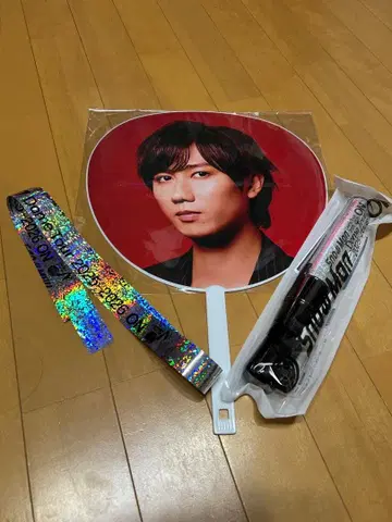 Snow Man ON 응원봉 부채 은색 테이프 아베 료헤이