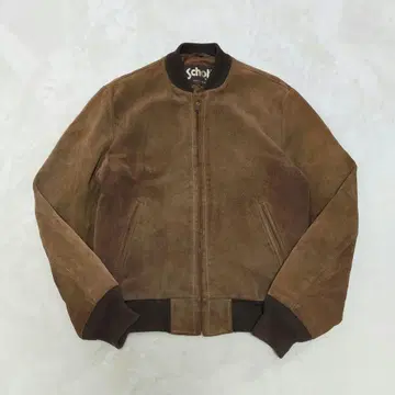 90S USA제 SCHOTT MA-1 타입 스웨이드 가죽 블루종 38