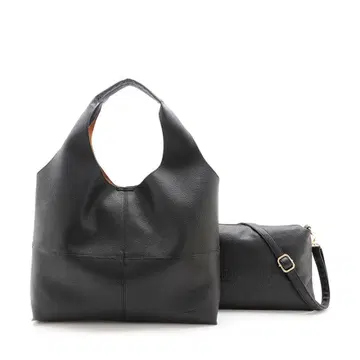 블랙 가죽 토트백과 숄더백