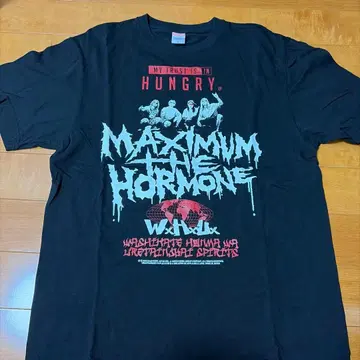 맥시멈 더 호르몬 WxHxUx 티셔츠/블랙 XL 사이즈