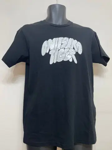 ONIISUKA TIGER 그래픽 로고 T셔츠 블랙