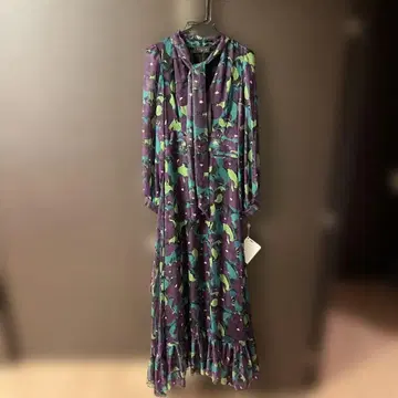 꽃무늬 롱 드레스 (보라색 그린)